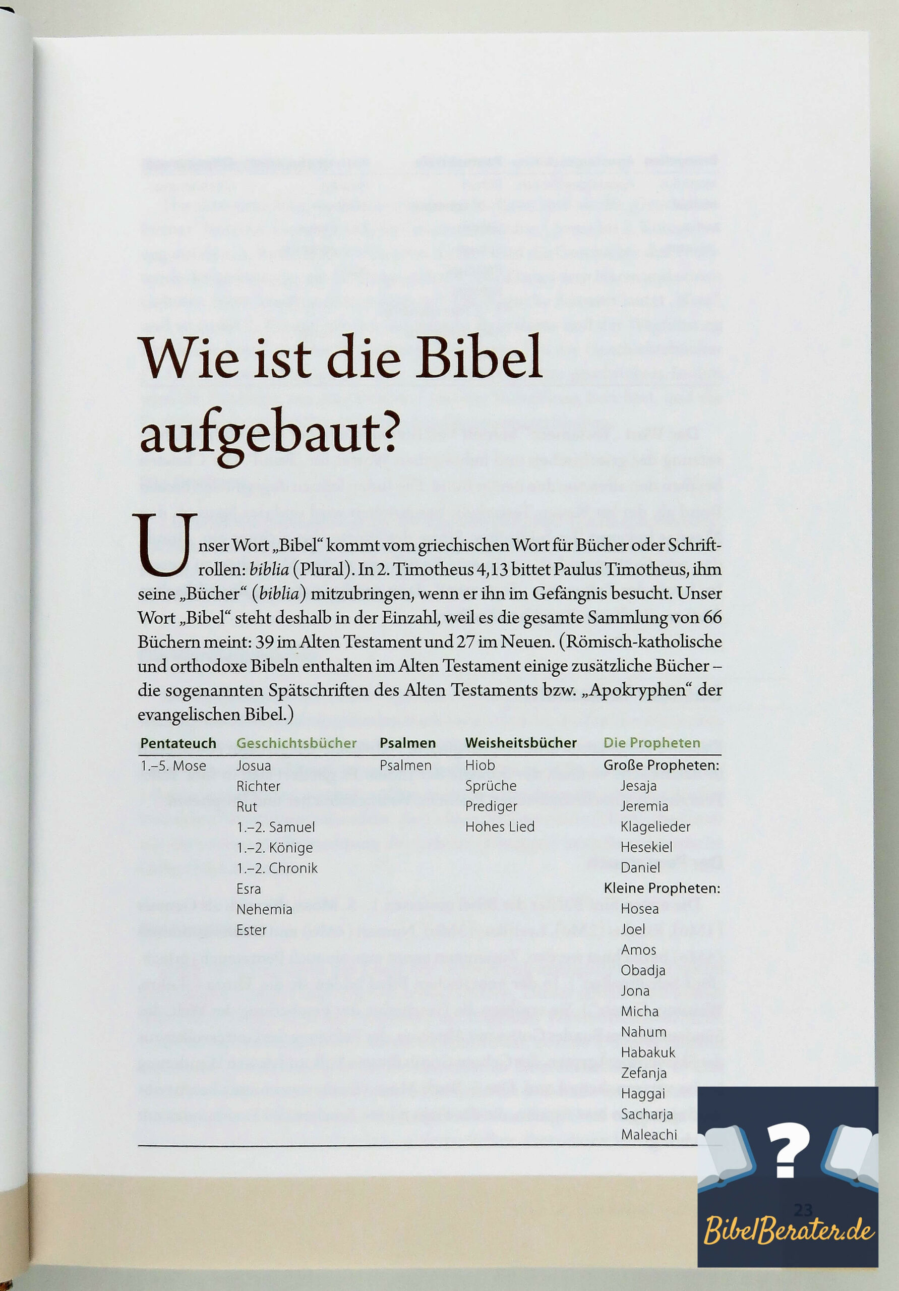 Das illustrierte Handbuch zur Bibel - Wie ist die Bibel aufgebaut