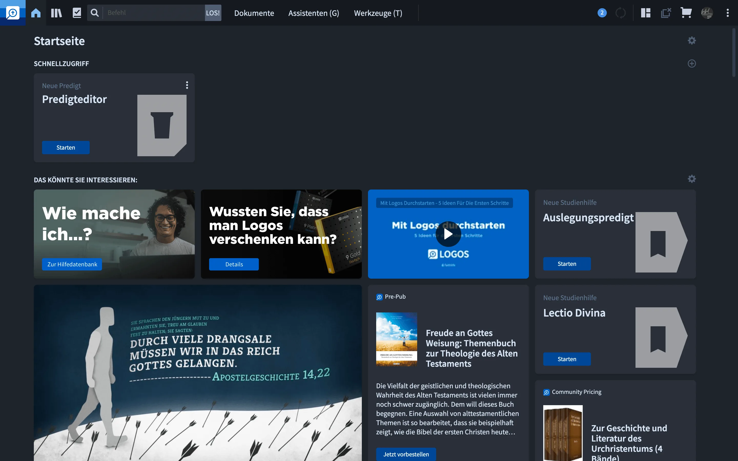 01 Logos Bibelsofware Startseite Bibelberater